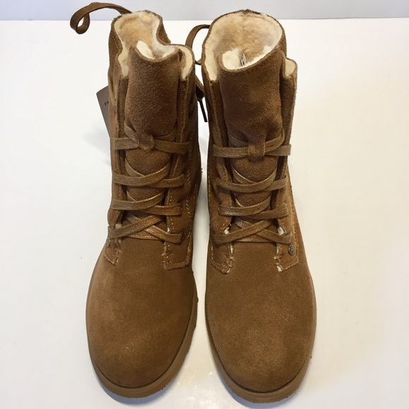 BEARPAW Suede Lace-up Wool Blend Snow wedged boots - Picture 10 of 16